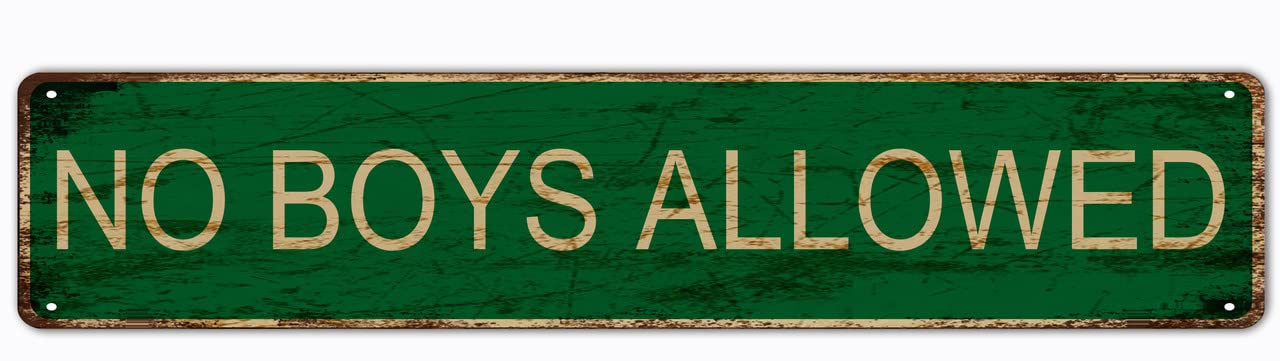 No Boys Allowed Retro Tin Signs Aluminum Metal Sign for Kitchen Home Garden Wall Bar Cafe Decor 4x16 Inch