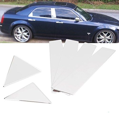 Set of Stainless Steel Chrome Door Window Pillar Post Trims Fit for Chrysler 300 300C 2005-2010