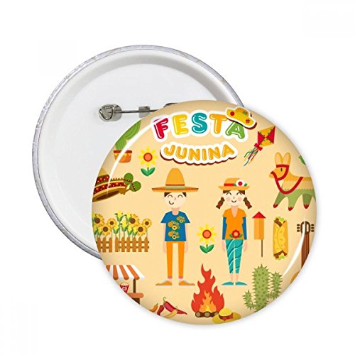 Badge guitare Brésil Juin Fête idée cadeau originale vêtement homme femme