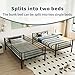 NestLude Metal Bunk Bed Twin Over Twin with Ladders & Guardrail, Industrial Beds Frame Heavy Duty 2 in 1, Space-Saving for Bedroom, Dormitory (Black)