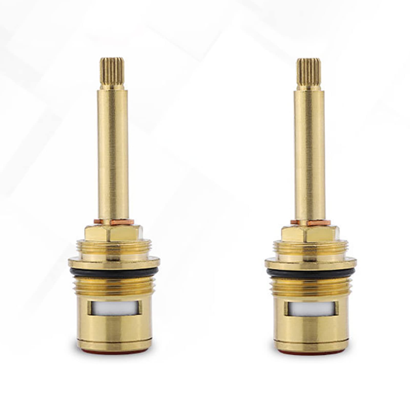 Mixer tap Cartridge,Ceramic Stem Disc Cartridge Valve Quarter Turn 3/4" 20 Spline Replacement Tap Valve Brass Tap Cartridge for Bathroom Kitchen Tap(Red)