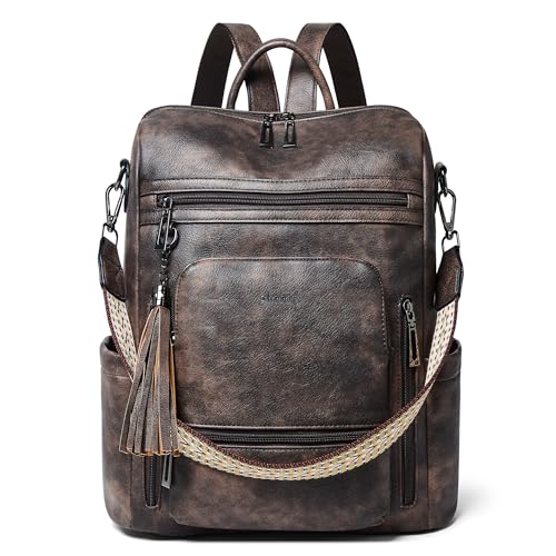 Shrrie Fashion Vegan Leather Backpack Purse for Women,Fits 15.6 Inch Laptop for Work Travel School