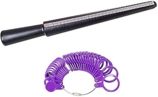 Ring Sizer UK Rings Size Measurement Scales Tools Ring Mandrel Ring Gauge 33pcs Rings Measurements with Finger Sizing Measuring Stick UK Sizes A-Z6 Plastic for Women & Men