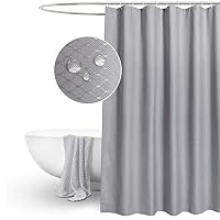 EurCross Grey Shower Curtain Waffle Weave Fabric,180 x 180cm