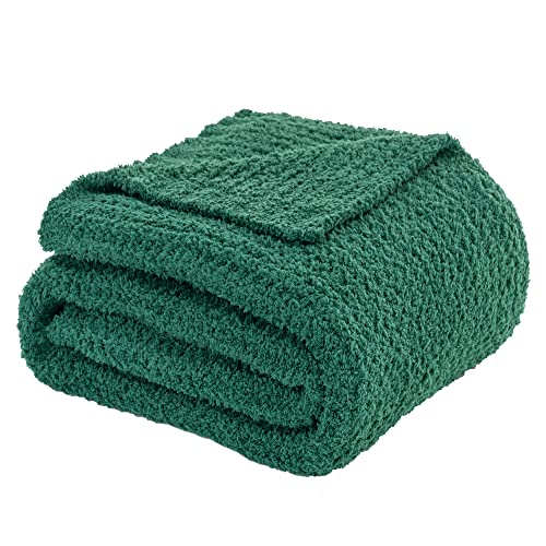 Recyco Super Soft Throw Blankets For Bed, Warm Cozy Knit Blanket Lightweight Fluffy Throw Blanket For Couch Sofa Chair Living Room, Green, 60X80 Inches, Laundry Bag Included #TOP5