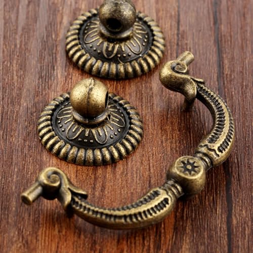 Manijas para muebles y pomos de cajón artesanales en bronce de 90x42 mm 6