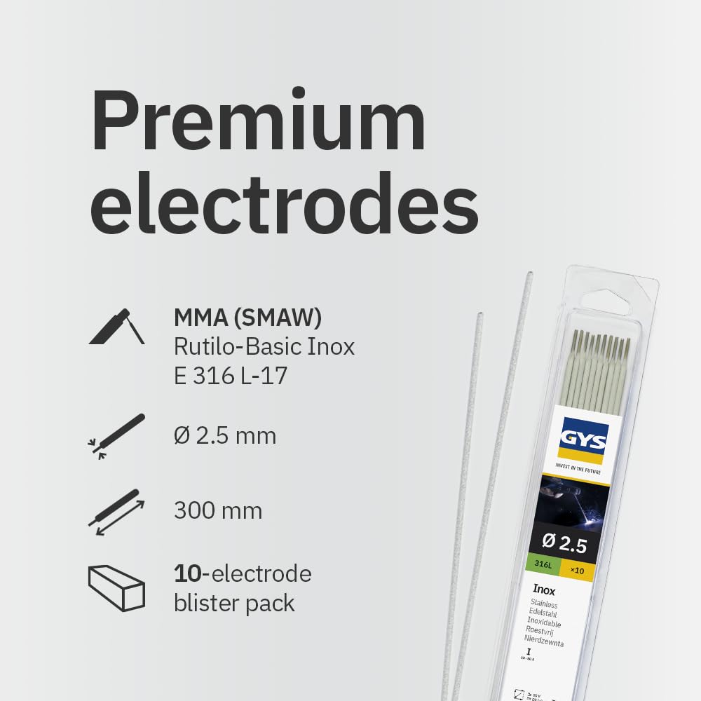 GYS -10 Elettrodi Inox, 316L, Diametro 2.5 MM - 082335