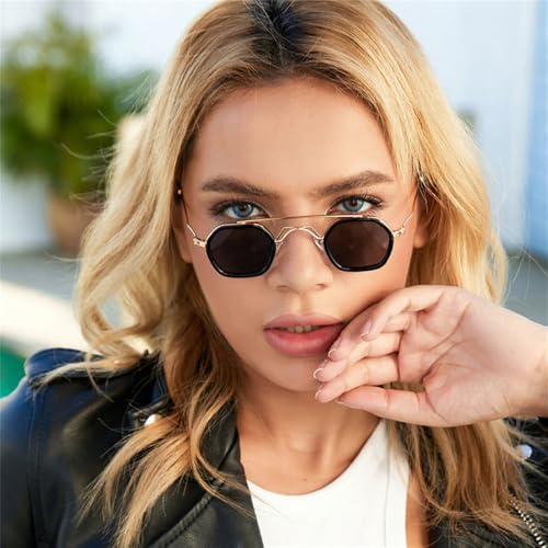 Punk Alloy Polygon Sunglasses Women Retro Round Sunglasses Men Glasses UV400 Eyeglasses Shades,m328843