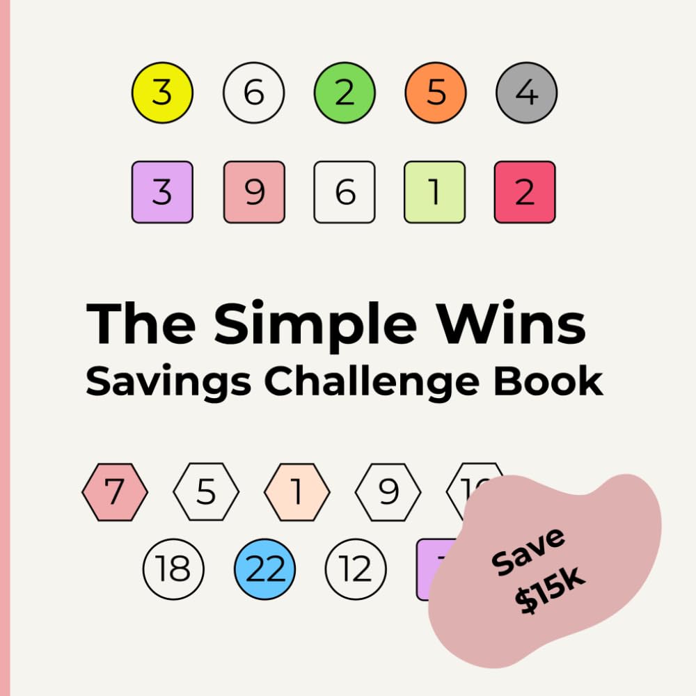The Simple Wins Savings Challenge Book: A Coloring Savings Challenge to Build $15,000 One Small Win at a Time