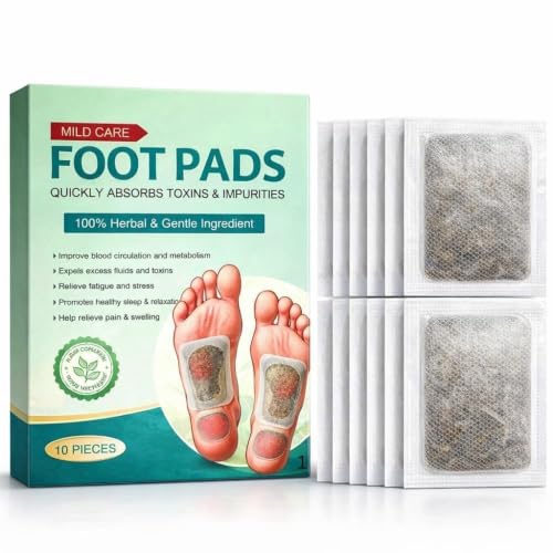 Foot patch (10 pcs) Herbal And Gentle Ingredient Detox Toxin Removal with Bamboo Vinegar and Acupoint Micro-Massage Technology,Natural Ingredients for Sleep Aid, Pain Relief,gel foot pads ,Foot patch (10 pieces)