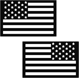 2PCS American Flag Magnet Decal, 6"×3.7" Flags Magnetic Vinyl Sticker with Patriotic Stars Stripes, Strong USA Flag Bumper Magnets Vehicle Exterior Decor for Car Truck SUV (Black (Left+Right))