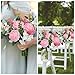 HO2NLE Artificial Silk Flowers Artificial Flowers Bouquets Pink Florals Arrangements Faux Peony Faux Flower Stems for Spring Wedding Bride Home Table Centerpiece Farmhouse Decorations 16PCS