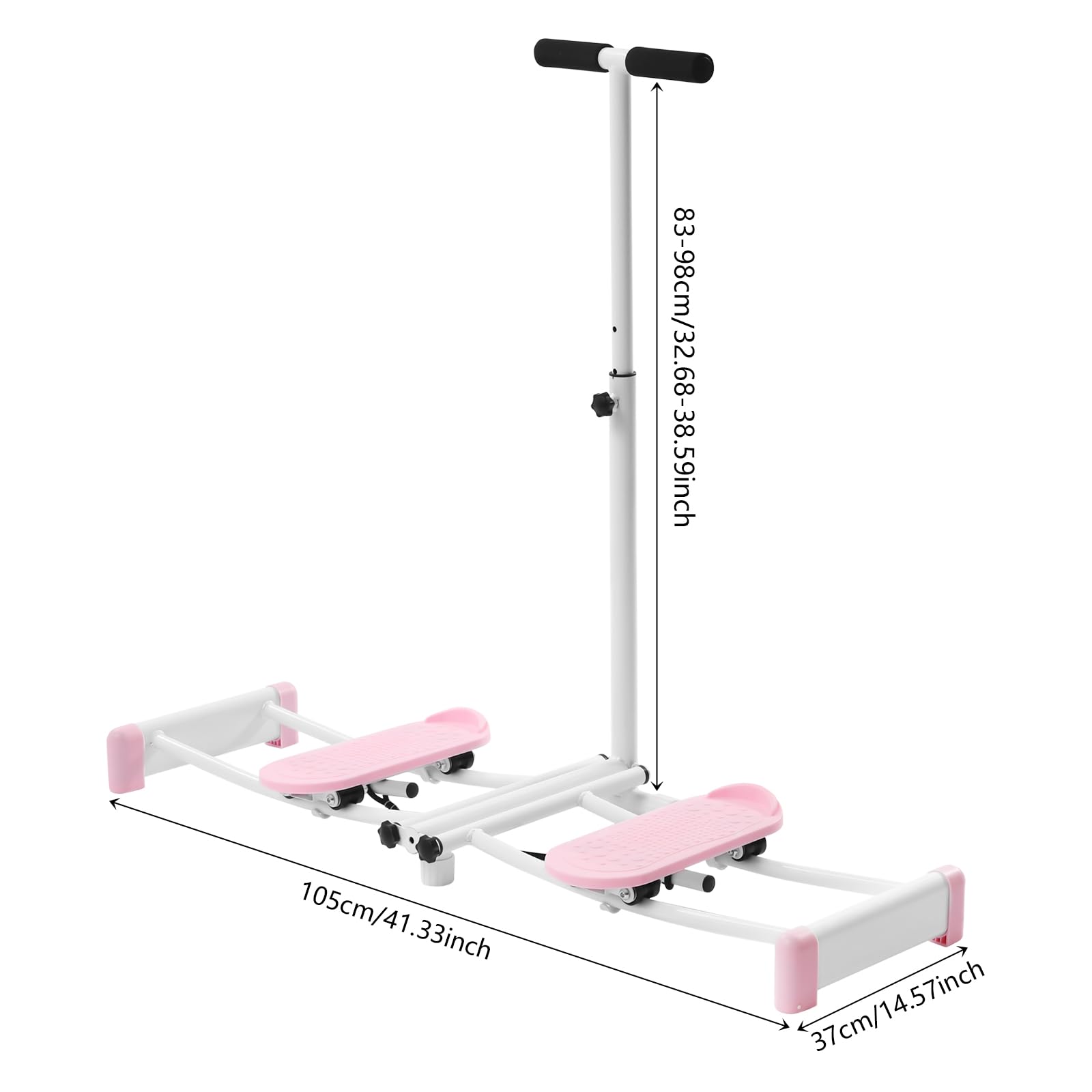 Pelvic Floor Strengthening Device Women, Strengthening Device,Bottom w/Elastic Cord for Stable Balance Support?Adjustable Height 32.68-38.59 inch?for Fitness, Exercise and Body Shaping (Pink)