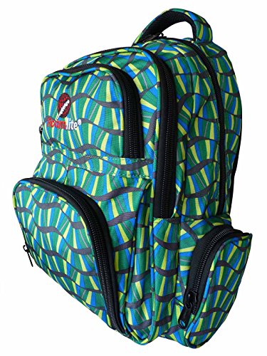 Roamlite RL842M - Mochila infantil (tamaño A4, incluye 6 bolsillos y estuche a juego, nailon 46 cm x 32 x 20, 30 L, color verde