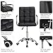 Yaheetech Desk Chair - Office Chair with Arms/Wheels for Students Swivel Faux Leather Home Computer Black