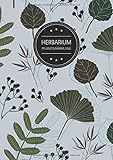 herbarium pflanzen kaufen  Herbarium Pflanzensammlung: Herbarium Leer A4 - Pflanzen Sammeln, Bestimmen, Aufbewahren - 110 Seiten Papier Weiß - Pflanzenbestimmung - Motiv: Blumen Blüten Muster Natur Grün Grau