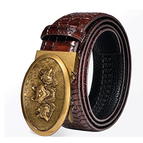 3.5cm Wide Cowskin Genuine Leather Belts for Automatic Buckle Leather Belts