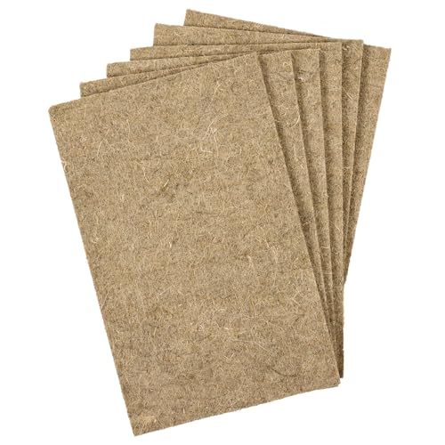 La Cordeline Lot 6 Tapis Litière Chanvre Naturel 25 x 40 cm 1000g/m² - Fond de Cage pour Rongeurs, Lapins, Hamster…