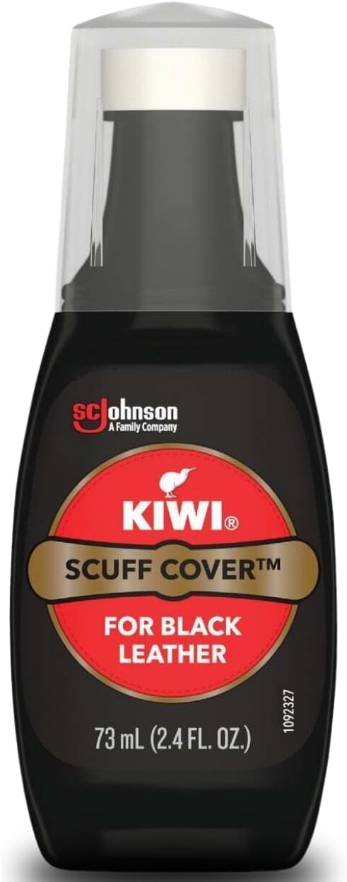 KIWI Scuff Cover | Leather Care for Shoes, Boots and More | Black | 2.4 Oz | Includes Sponge Applicator