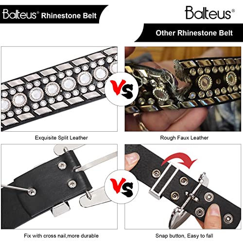 Women Rhinestone Belt Western Style Cowgirl Cowboy Belt with Studded Diamonds for Jeans Dress Eye-catching4