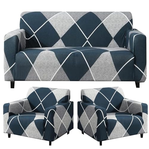 Image of Sofa Cover 5 Seater Fitted Sofa Cover 3 Seater and 2 Seater Fully Covered Universal 5 Seater Sofa Cover Non-Slip Sticky Elastic Stretchable Sofa Set Slipcover Protector for (3+1+1 Seater)