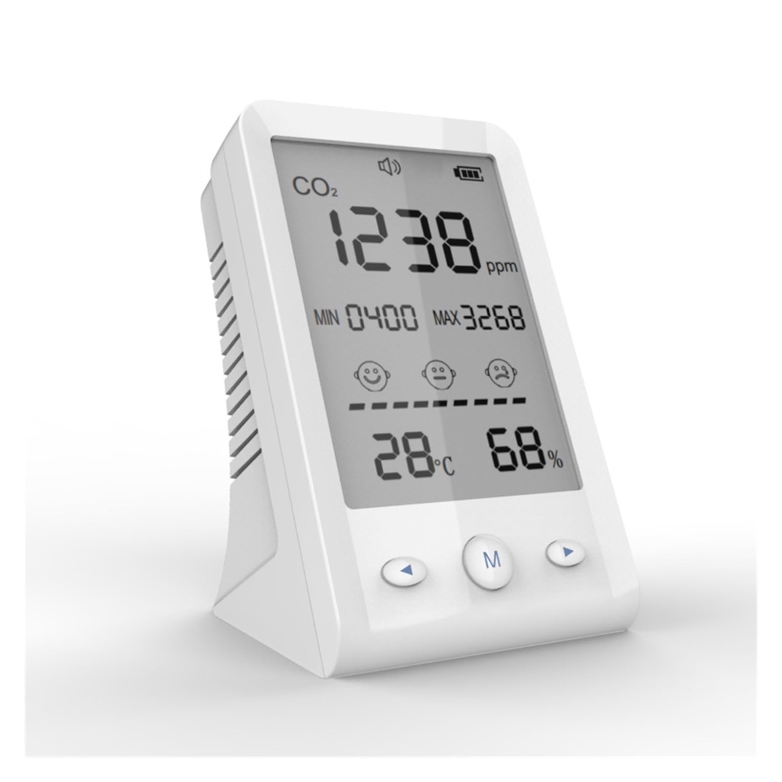 Monitor de co2, Sensor infrarrojo de CO2, Detector Calidad del Aire, Monitor Temperatura y Humedad dióxido Carbono, medidor Interior, analizador Digital Gases para el hogar