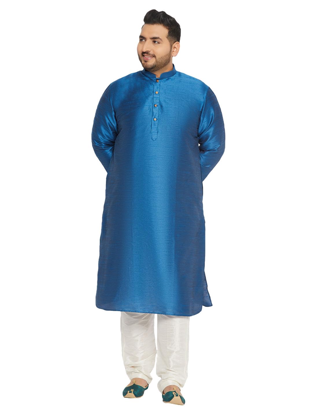 vastramay plus Men's Silk Blend Kurta Pyjama Set-picture-36