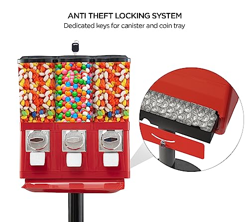 Boldworks GUMBALL VENDING MACHINE Candy Vending Machine Triple Candy Machine Dispenser Commercial Gumball Machine thumb #6