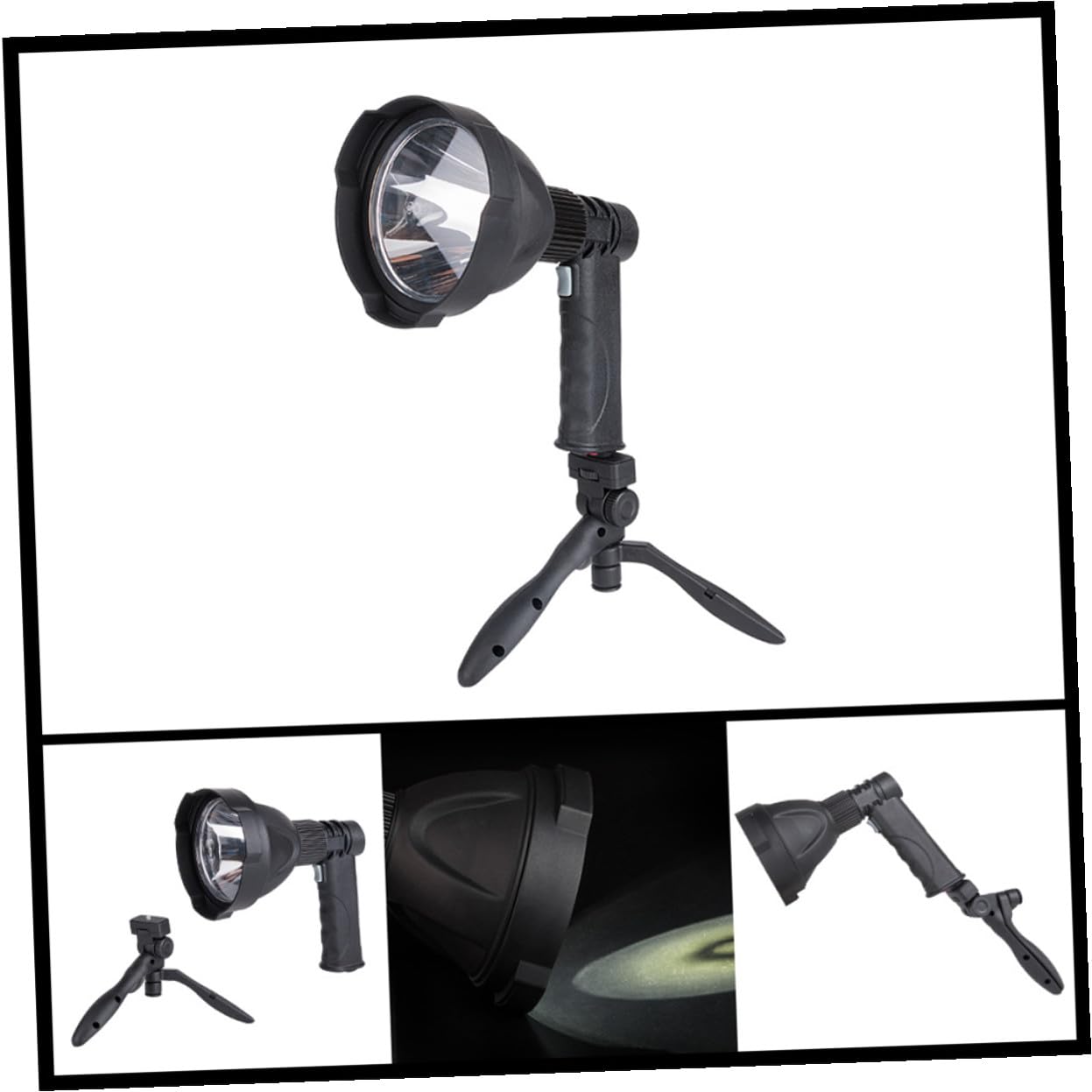 SOIMISS Lampada LED Ricaricabile da Campeggio con Tre Modalità di Illuminazione, Batteria 4000 Mah, Portata 300m, Supporto Triangolare in Pvc per Caccia e Outdoor