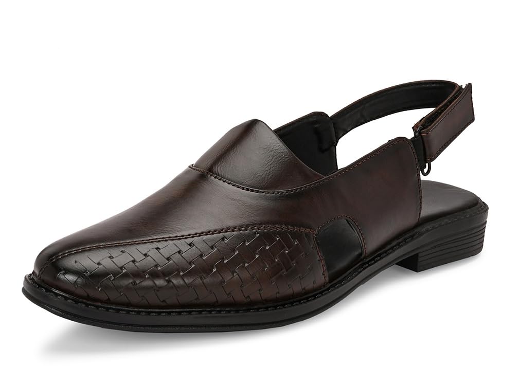 PU Leather Sandals for Men | Peshawari Sandals | Ethnic Sandals-image-30