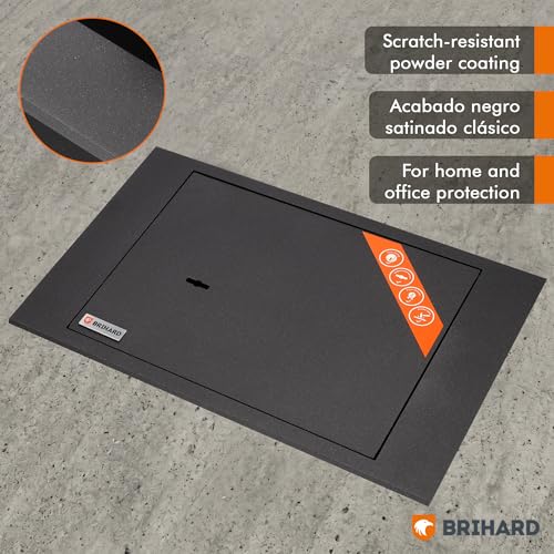 Miniatura 7 de Brihard Montaje En El Suelo De Documentos A4 Caja Fuerte Con Cerradura De Llave - Almacenamiento Seguro 13,5l - Tamaño Externo 18x42x26cm - Caja Fuerte Montada En El Suelo - Tamaño Interno 17x36x22cm