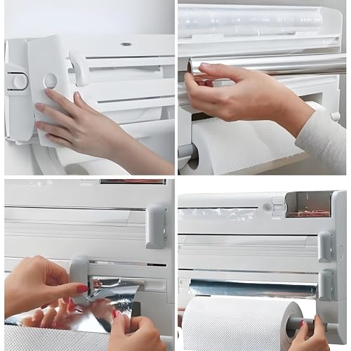 Portarrollos de cocina con cortador integrado para cortes suaves y organizados 6