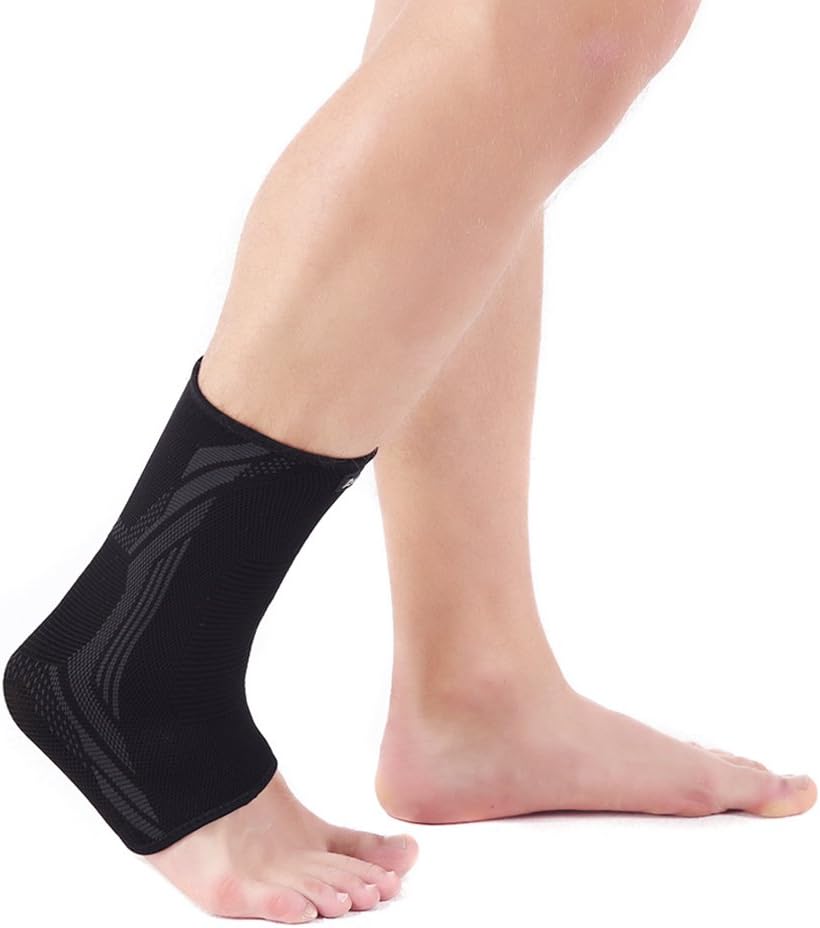 ApudArmis Ankle Brace Compression Sleeve for Plantar Fasciitis Arch Support Pain Relief - Men & Women, S Size, Black