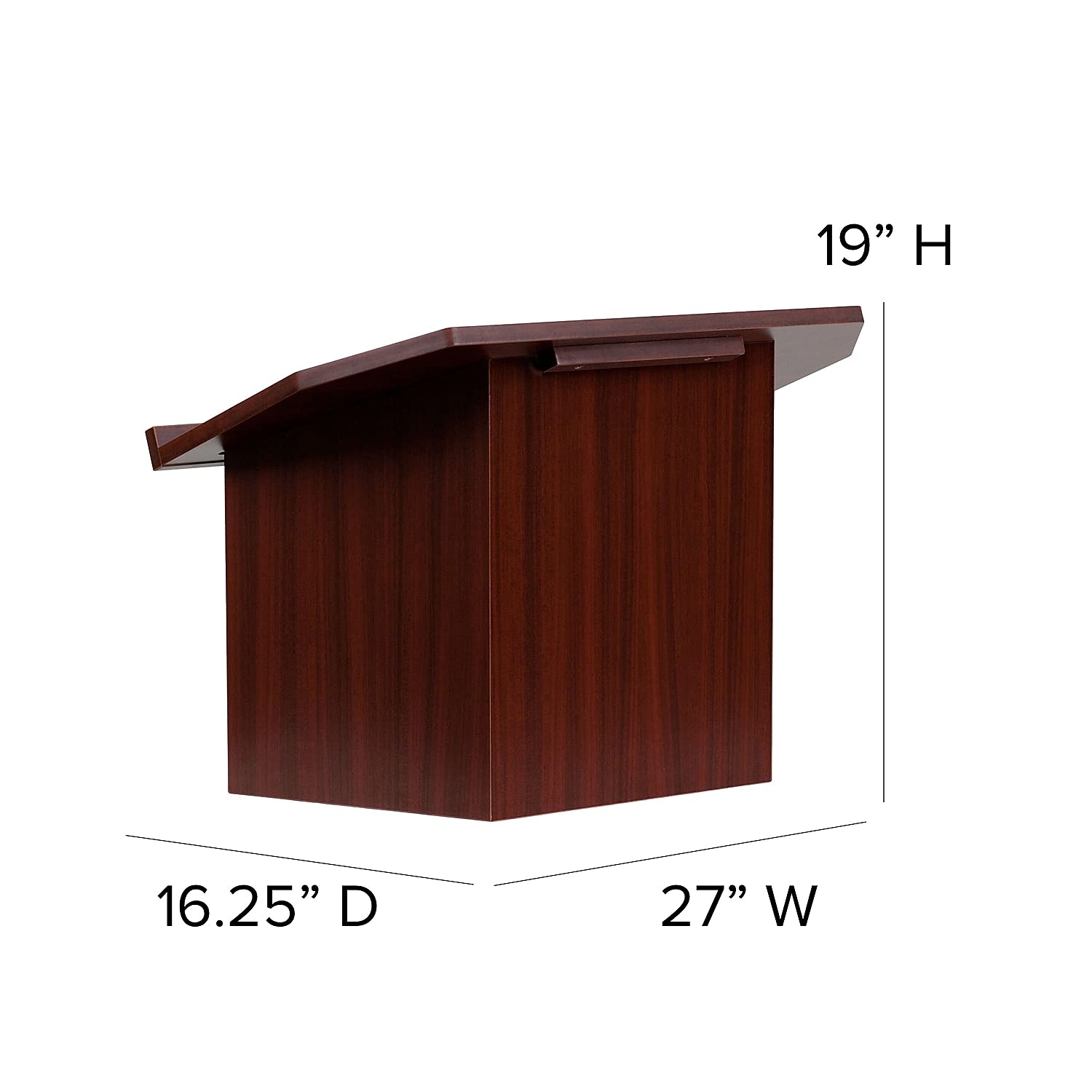 Flash Furniture Rednerpult für Tischplatten, faltbar, Laminat, braun, 1 Stück