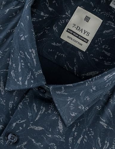 Image of 7-DAYS Men's Premium Printed Shirt - 100% Cotton, Regular Fit, Full Sleeve, with Pocket - Versatile for Formal Occasions and Casual Wear