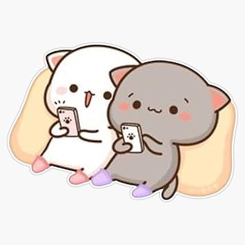 cute mochi peach cat Sticker Bumper Sticker Vinyl Decal 5"