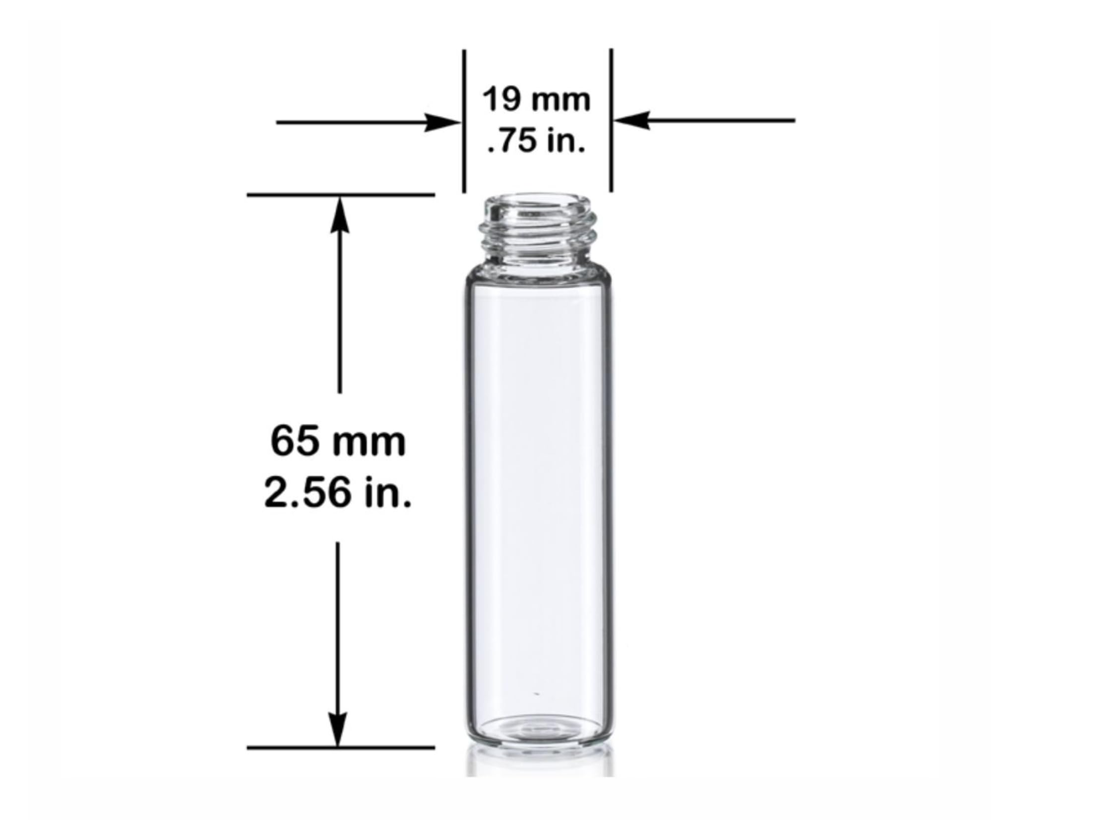 MagnaKoys 3 Dram Clear Glass Vials w/Foam Lined Caps (Pack of 3)