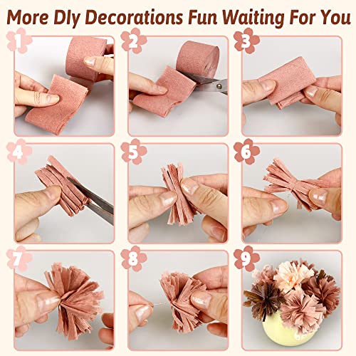 Crepe Paper Streamer 8 Rolls 656Ft Rose Gold Pink Gray Pink Brown Party Streamer With 40 Pcs Balloon Arch Garland For Birthday Party Wedding Decorations #TOP2