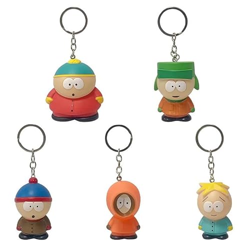 Stan Marsh, Kyle Broflovski, Trey Parker, Kenny Figure, 5pieces Q Version Standing Figurine Handmade Model Decoration for Anime Fans Gift (c)