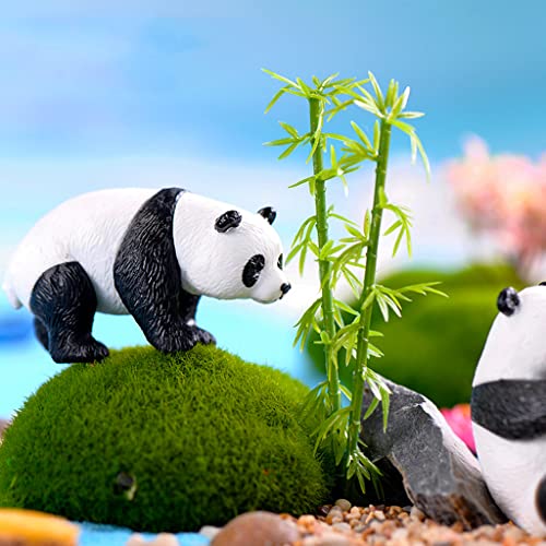 Ymeibe 8 Pcs Solid Panda Figurines Toy Set With 10 Bamboo Trees Cake Topper Diy Kits Cute Panda Birthday Party Decorations Supplies #TOP7