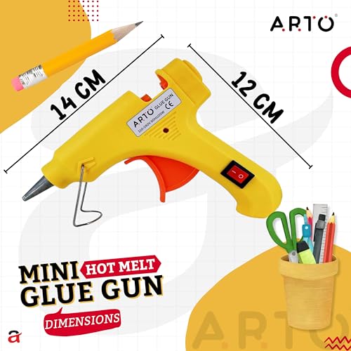 Image of ARTO 20W 20 WATT 7MM HOT MELT Glue Gun with ON Off Switch and LED Indicator