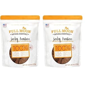 Full Moon Chicken Jerky Tenders Healthy All Natural Dog Treats Human Grade Made in USA 26 oz (Pack of 2)