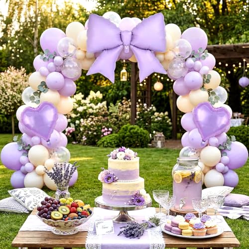 Image of 12 Pcs 18 Inch Heart Balloons and 38 Inch Bow Balloons, Large Foil Bow Heart Balloon Bow Party Decorations for Birthday Baby Shower Valentines Wedding Party