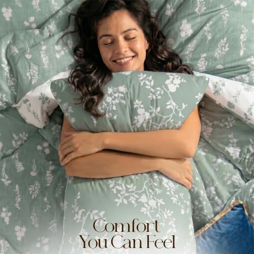 Image of Utopia Bedding 3 Pc King Comforter Set, Printed Comforter, Meadow Mist | Comforter Set Includes Comforter (90x102) Inches, 2 Shams (20x36) Inches. Soft Microfiber Down Alternative, Machine Washable.