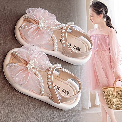 Toddler Girls Pearl Sandals Bowknot Princess Sandals Little Kid Dress Shoes for Wedding Party3