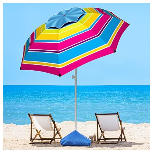 Best floral umbrella 8FT Heavy Duty Beach Umbrella with Sandbag
