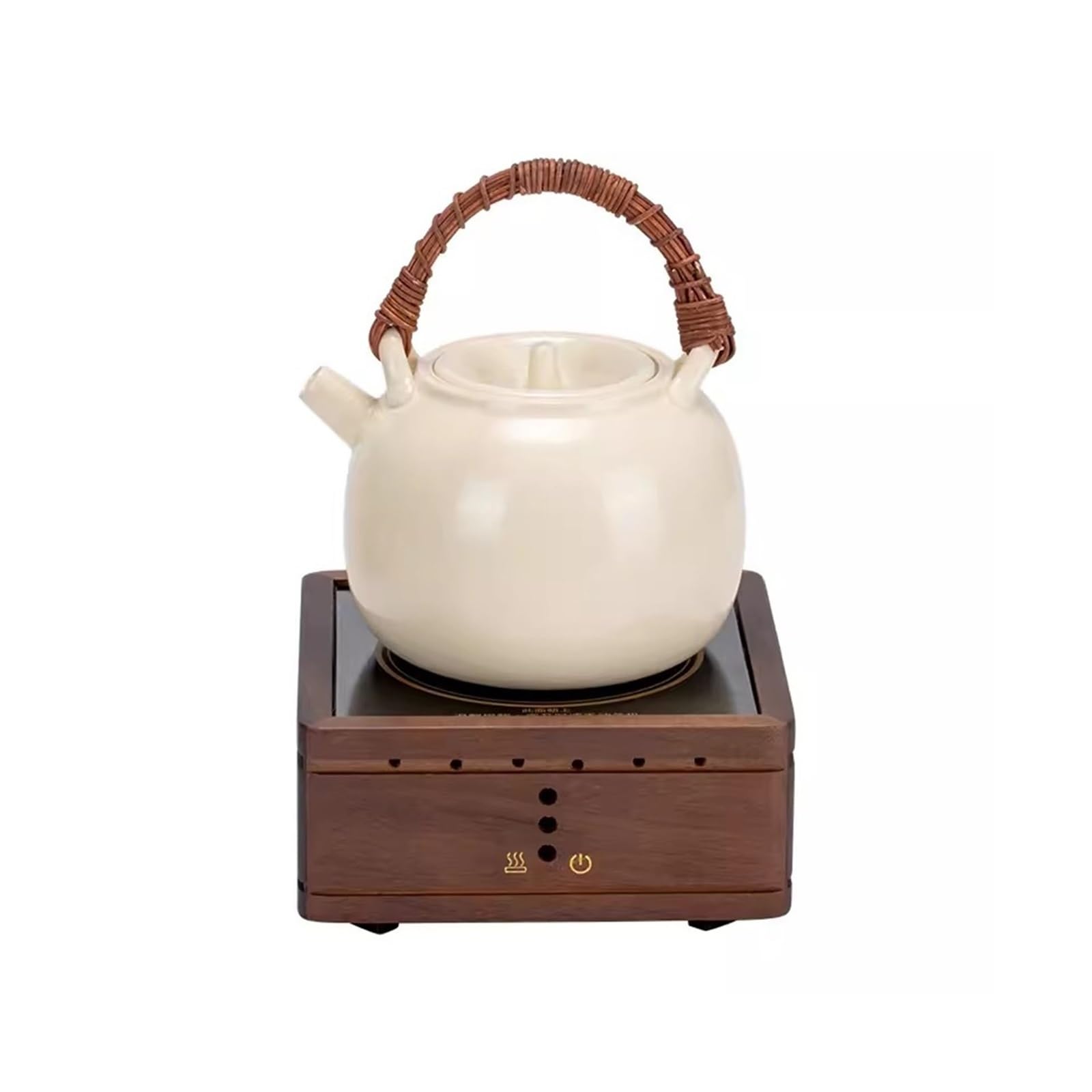 Teiera per Tisane Stufa elettrica in ceramica completamente automatica in legno di noce for teiera bollente for uso domestico Bollitore in ceramica for la preparazione del tè di piccole dimensioni per