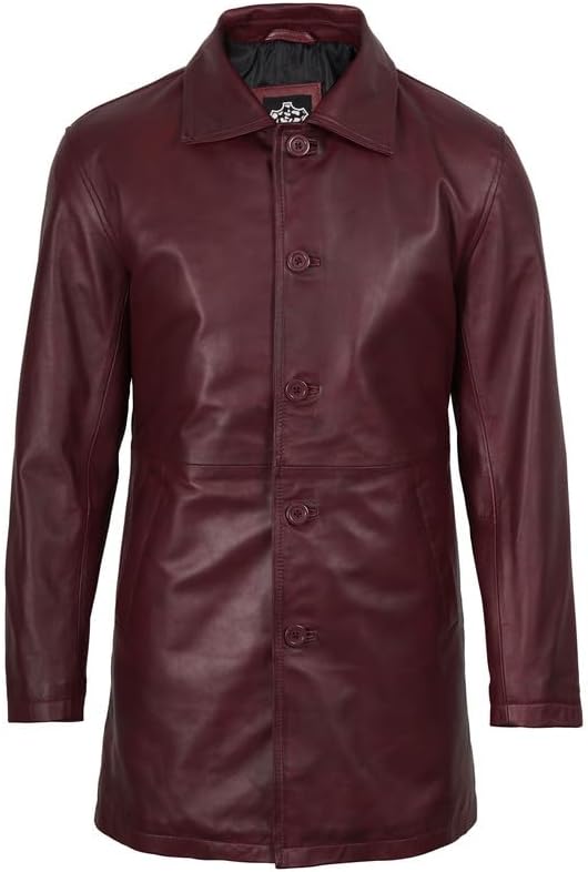 Blingsoul Leather Coats for Men - Vintage Style Long Leather Jacket Men - Image 3