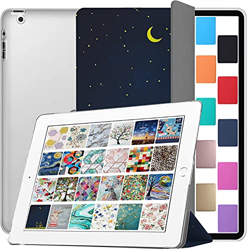 Image of DuraSafe Cases for iPad 9.7 Inch 4 3 2 Generation [iPad 4th 3rd 2nd Old Model ] A1458 A1416 A1395 A1458 A1416 A1395 MC705HN /A MD328HN /A MD333HN /A PrintediPad Cover with Frosted Hard Back - Night Sky