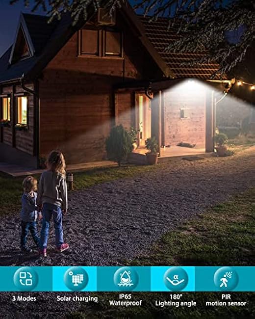 Solar Lights Outdoor 6 Pack, 140LED/3 Modes Motion Sensor, Solar Powered, Wireless IP65 Waterproof Outdoor Wall Lights, Bright for Backyard Garden Fence Patio Front Door